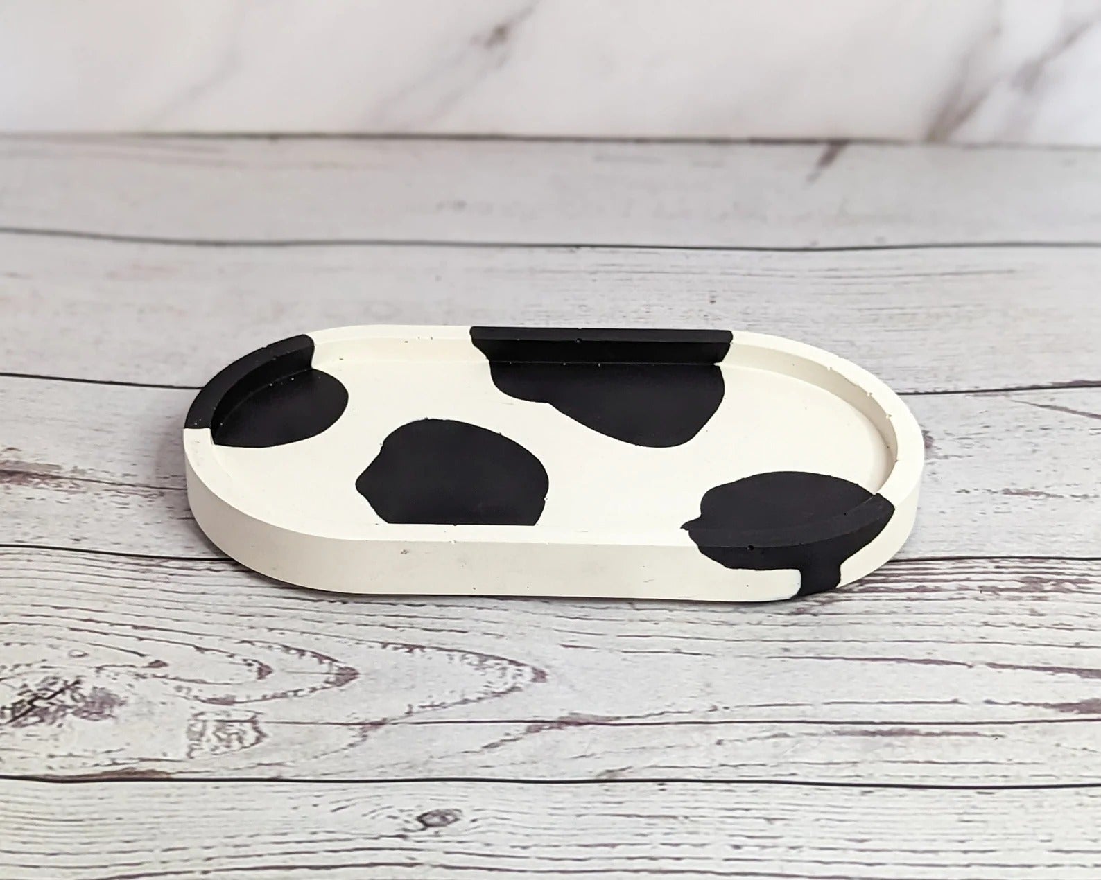 Cow print jewellery tray, rustic home decor, perfume or makeup display dish, key dish for entryway, perfect gift