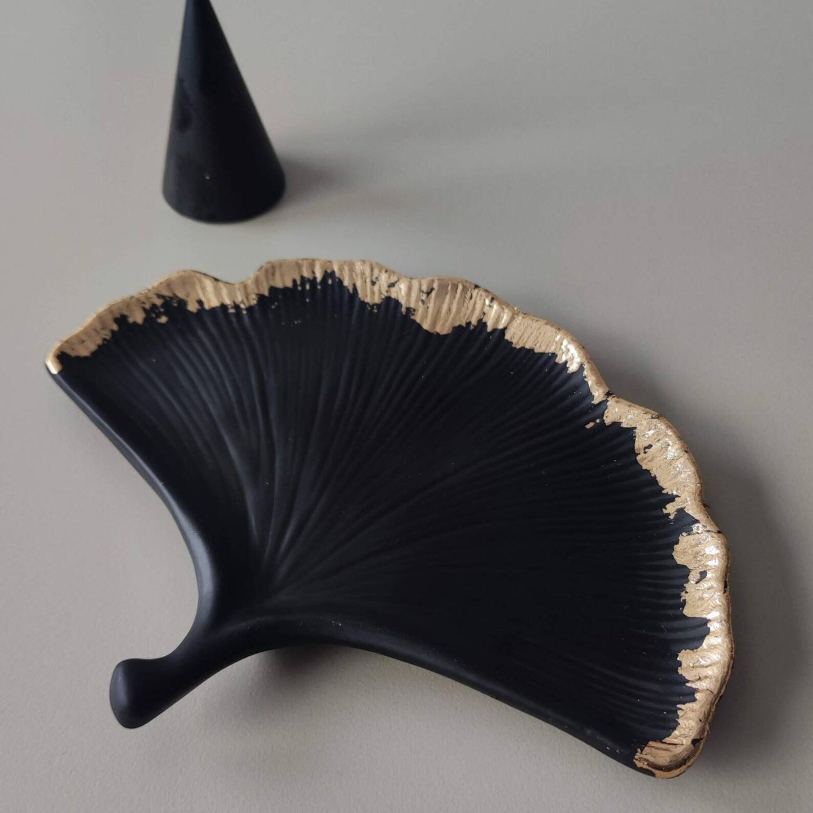 Gingko leaf tray with gold.