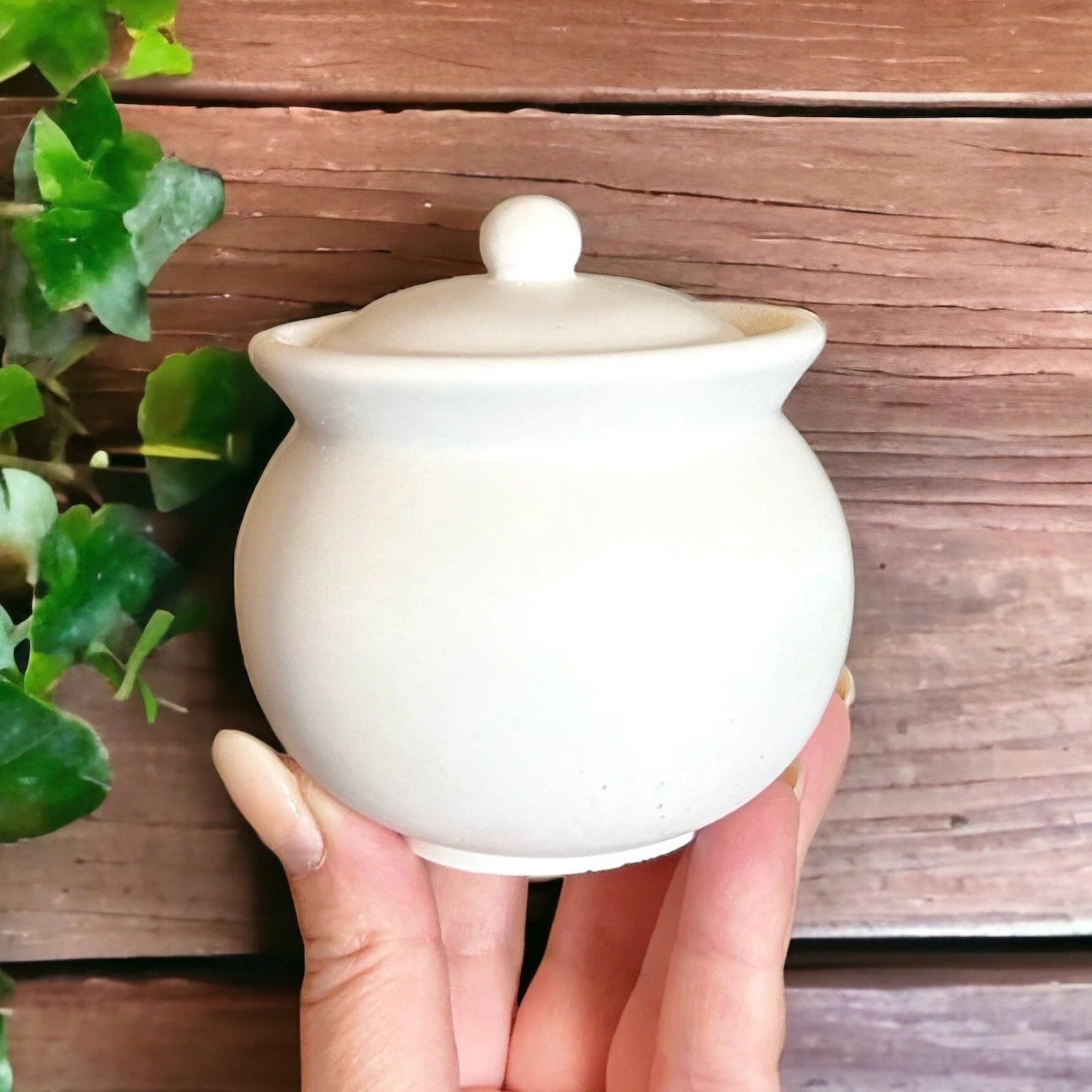 Small pot with lid.